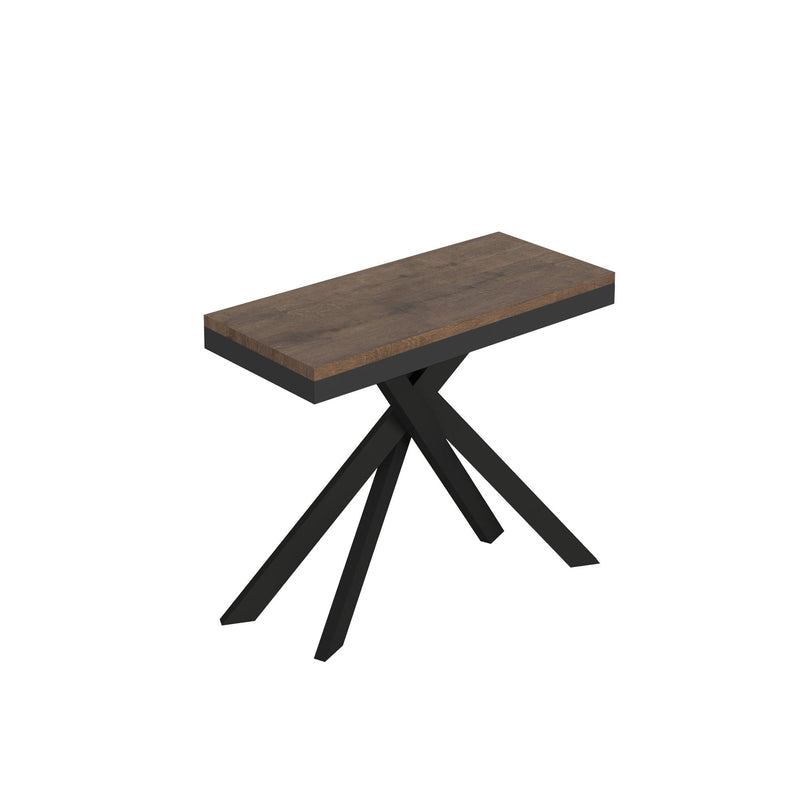 Consolle Allungabile 90-196x40x77 cm Saki Small Evolution Noce Gambe Antracite 