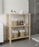 Scaffale 3 ripiani a doghe 75x40x90 cm in Legno di Pino Naturale