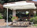 Ombrellone da Giardino Decentrato in Alluminio 3X3m con Manovella Vorghini ConTract Bianco e Ecrù