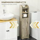 Mobile a Colonna per Bagno 23x18x100 cm in Truciolato Grigio