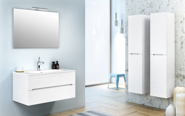 sconto Badezimmer-Hängeschrank 91 cm TFT Swing Weiß Chrom