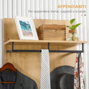 Mobile Ingresso con Scarpiera Bassa 60x28x120 cm  in Truciolato e Acciaio Bianco e Naturale
