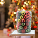 Set 34 Palle di Natale Ø8 cm in 4 Fantasie con Brillantini Multicolore      