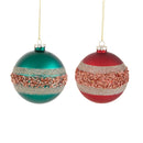 Set 4 Palle di Natale da Appendere Ø 10 cm in Vetro