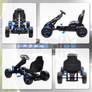 Go Kart a Pedali per Bambini 3-6 Anni 50 kg Portata con Portabicchieri e Ruote in EVA Antiscivolo Blu      
