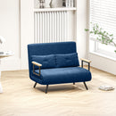 Divano Letto Schienale Regolabile 102x73x81 cm in Velluto Blu 