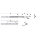 Kit Guide per Cassetti a Sfera 45 x 650 mm Estrazione Totale Chiusura Soft Zincato 5 Pezzi Emuca