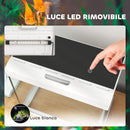 Acquario per Pesci Rossi 17L con Luci LED 35x21x31 cm Pompa d'Acqua e Sistema di Filtraggio Bianco   