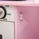 Cucina Giocattolo per Bambini con Fornelli Luci e Suoni Microonde Distributore d'Acqua in MDF e PP Rosa      