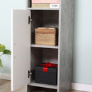 Mobile a Colonna per Bagno 30x30x180 cm in Legno Effetto Cemento Grigio