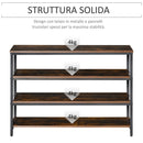 Scaffale 4 Ripiani 100x30x72 cm in Metallo e Legno  Marrone Rustico