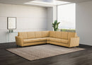 Divano Angolare 7 Posti 288x288x85 cm Yasel in Tessuto Ocra