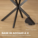 Tavolo da Pranzo Allungabile 4-6 Posti 135x100x75 cm con Allunga a Farfalla e Base a X in MDF e Acciaio Marrone      