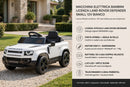 Macchina Elettrica per Bambini Licenza Land Rover Defender Small 12V con Telecomando Bianco