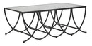 Tavolo da Caffé Dark 100x60x40 cm in Ferro e Specchio Nero