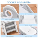 Scivolo per Bambini con 3 Scalini 133x52x58cm Grigio e Bianco