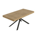 Tavolo Allungabile 180-284x90x74 cm Niket Quercia Natura Gambe Antracite