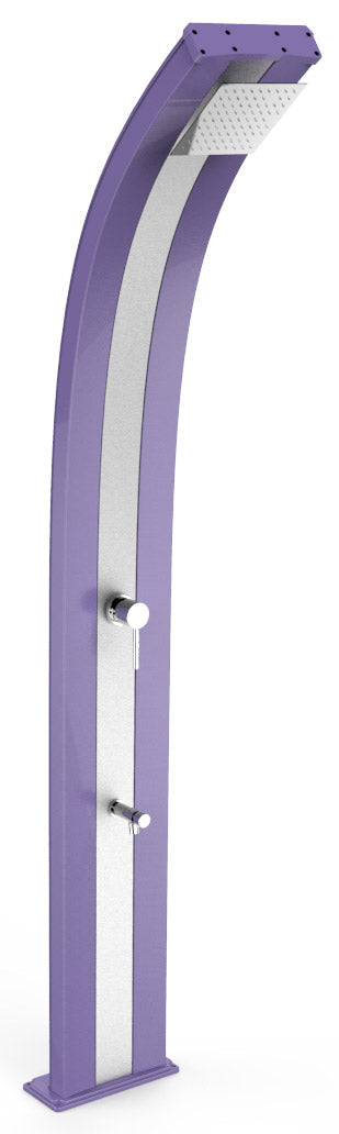 Doccia Solare da Esterno Giardino 40L Miscelatore e Lavapiedi Arkema Dada Fascia Inox Viola online