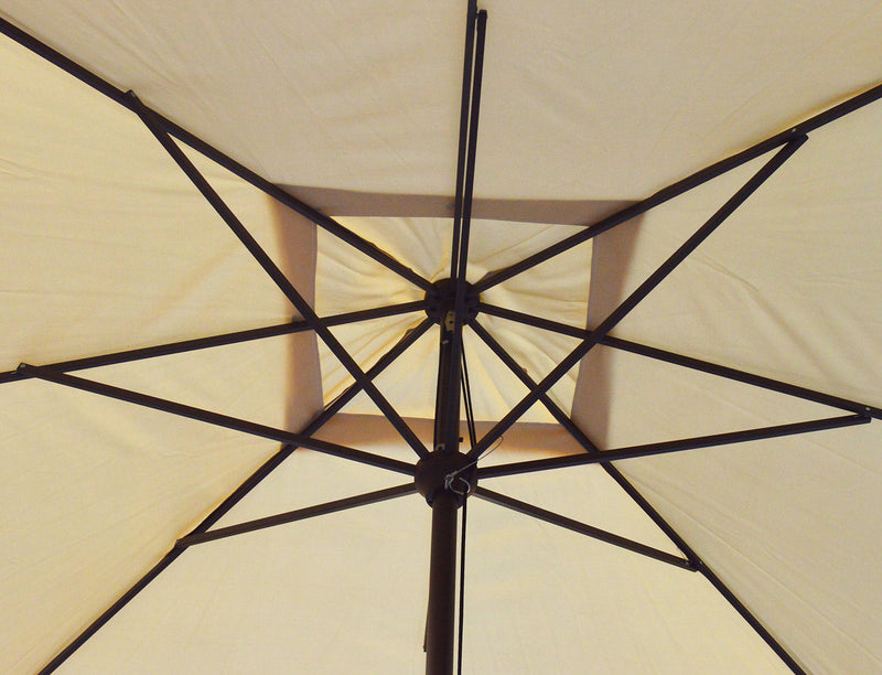 Ombrellone da Giardino 3x3m in Alluminio Palo Ø48 mm Telo in Poliestere Vomero Ecrù