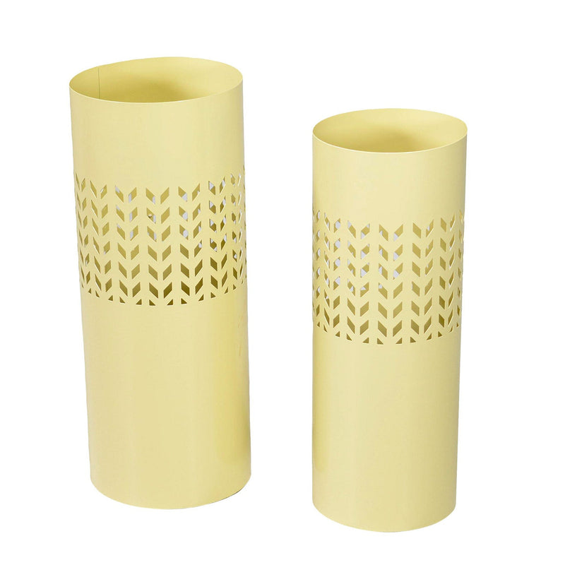 Set 2 Portaombrelli in Metallo ø24x24H60cm Frecce Crema