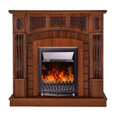 Camino Elettrico da Pavimento 112x115x30 cm Effetto Fiamma 2000W Amsterdam & Pluton Noce