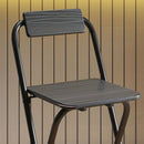 Set 2 Sgabelli da Bar Pieghevoli con Poggiapiedi 37x45x87 cm in Legno e Acciaio Nero  
