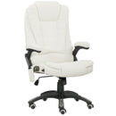 Sedia da Ufficio 68x72x110-120 cm Reclinabile Massaggiante Telecomando in Tessuto Effetto Lino Crema      