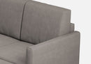 Divano 2 Posti con Pouf 138x155x85 cm Karay in Tessuto Grigio