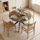 Tavolo da Pranzo Allungabile 4-6 Posti 135x100x75 cm con Prolunga a Farfalla e Base a X in MDF e Acciaio Marrone Rustico      