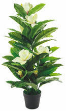 Fiori Artificiali H90 cm in Plastica con Vaso Soriani Magnolia Bianca