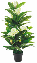 Fiori Artificiali H90 cm in Plastica con Vaso Soriani Magnolia Bianca