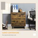 Cassettiera 2 Cassetti 65x40x75 cm in Truciolato Marrone
