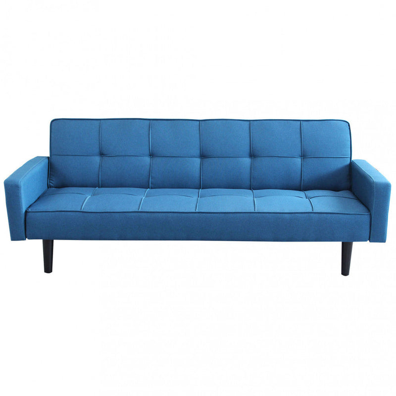 Divano Letto Anson 194x83x74 cm in Tessuto Blu melange