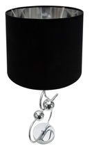 Lampada da Tavolo Argento Ball Ø33x67 cm in Ferro PVC e Tessuto Argento e Nero