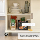 Isola per Cucina 110x49,5x89,5 cm con Cassetti Armadietto e Portasciugamani in Legno e MDF Bianco