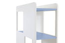 Libreria 8 Fori 78x32x160cm in MDF TFT  Oblò Bianco Opaco e Blu Chiaro