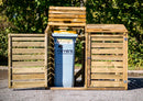 Copri Bidoni Raccolta Differenziata 150x90x120 cm Senza Pavimento in Legno di Pino 8-14mm Naturale