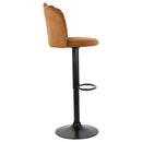 Set 2 Sgabelli 38x38x60/80 cm in Velluto Base Nera Cammello