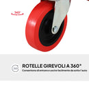 Carrello da Meccanico 100x48x12 cm con Poggiatesta Imbottito e 2 Vassoi Laterali in Plastica Rosso 