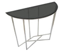 Console Oslo 100x40x80 cm in Ferro e Vetro Argento e Nero
