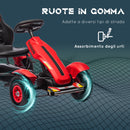 Go-Kart a Pedali per Bambini 121x58x61 cm con Sedile Regolabile in PP e Metallo Rosso  
