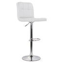 Set 2 Sgabelli 44x38x63/82 cm in Ecopelle con Base Cromata Bianco