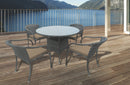 Set Tavolo + 4 Sedie da Giardino in Polyrattan Soriani Milo Grigio
