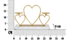 Portacandele 2 Posti da Tavolo 30x9x20 cm in Metallo Oro Base in Marmo Bianco