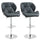 Set mit 2 Barhockern 51,5 x 57,5 ​​x 93-114,5 cm in schwarzem Kunstleder
