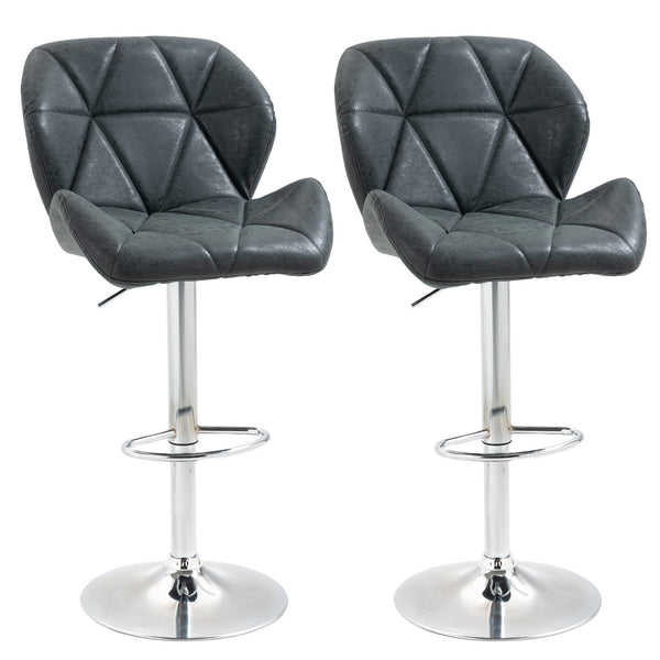 Set mit 2 Barhockern 51,5 x 57,5 x 93-114,5 cm in schwarzem Kunstleder acquista