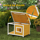 Cuccia per Cani da Esterno 85,5x62x60 cm con Veranda Coperta e Tetto Inclinabile in Legno di Abete Multicolore      