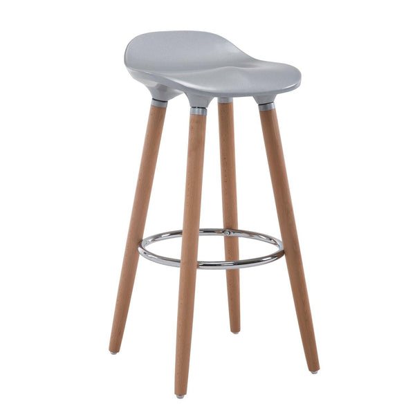 Barhocker mit Fußstütze aus Silber und Holz 38x38x80 cm online