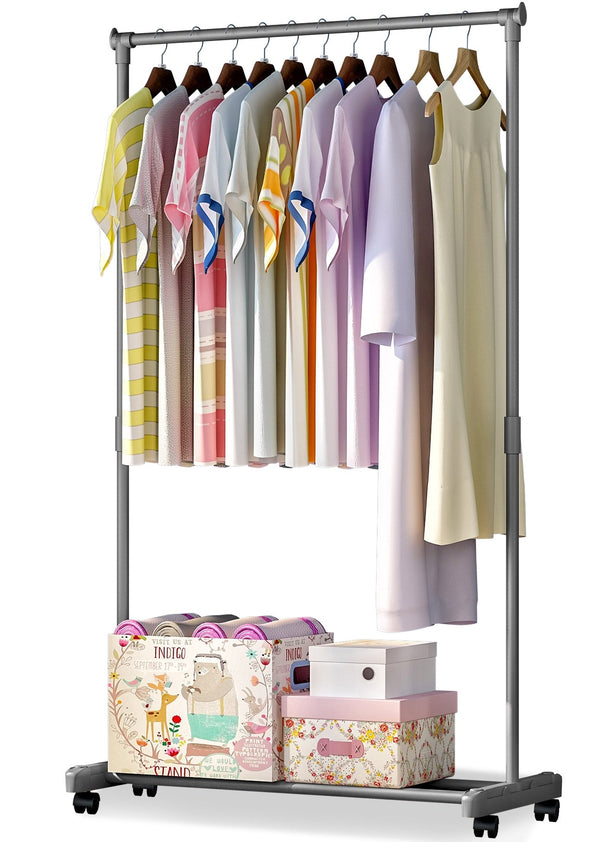 Garderobenständer 77 x 39 x 143 cm aus handlichem grauem Metall acquista