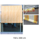 Tenda da Sole per Esterno con Rullo Tessuto Beige Rigato 150X300Cm